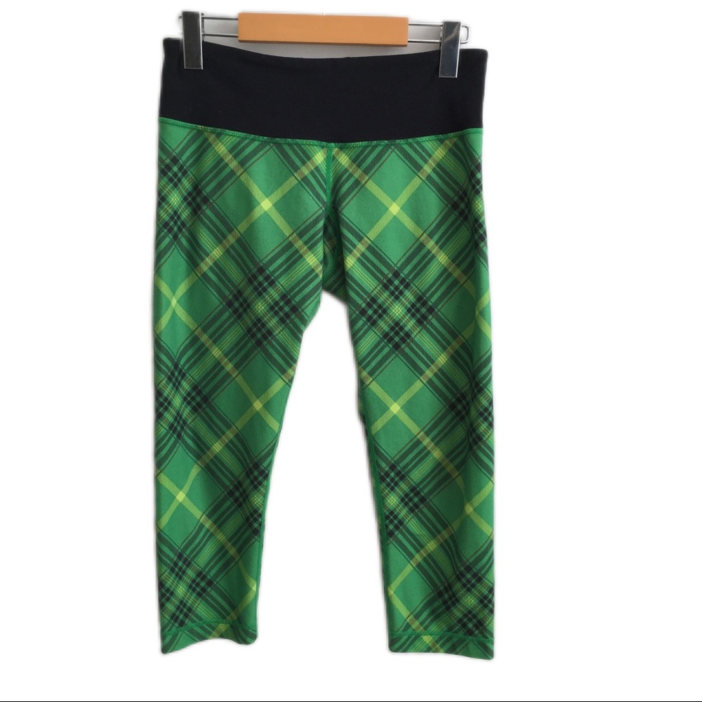 Lululemon Green Plaid Crop Legging women size 6